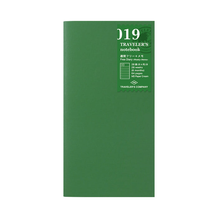 019 - Free Diary | weekly + memo | Refill for Traveler’s Notebook