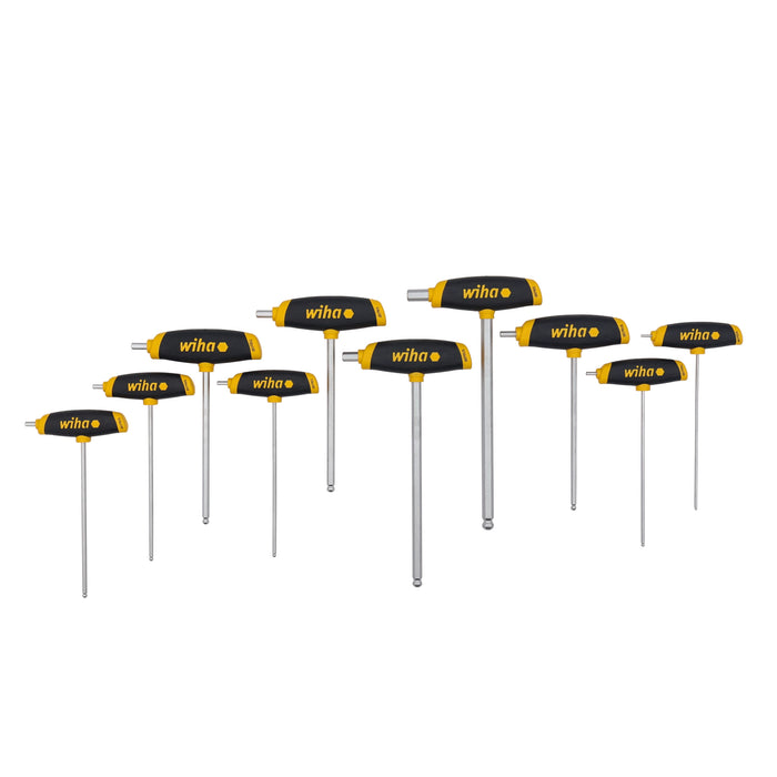 10 Piece SoftGrip Dual Drive Hex SAE T-Handle Tray Set