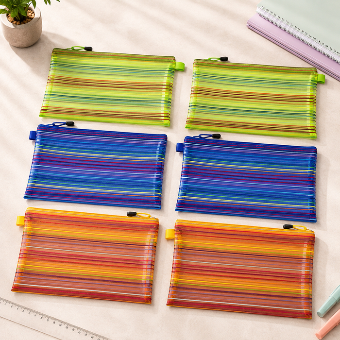 A4 Mesh Pouch Folder with Zipper
