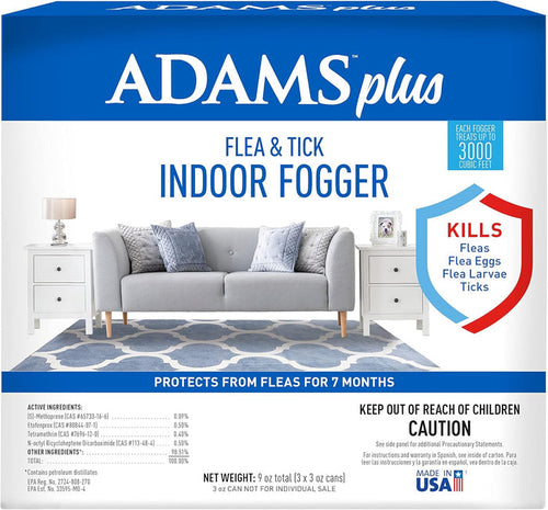 Adams Plus Flea & Tick Indoor Fogger, 3 - pk (3 oz each) - FAAX - Adams Plus Flea and Tick Fogger, 3 pack - 2