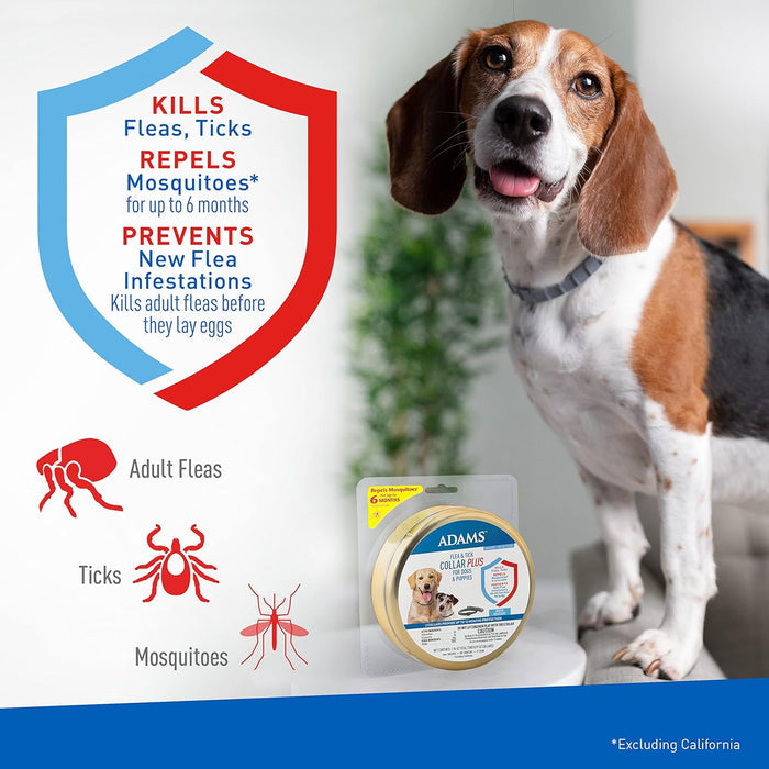 Adams Premium Flea & Tick Collar Plus for Dogs (2 pk/Gold Tin) - FA3Q - 2