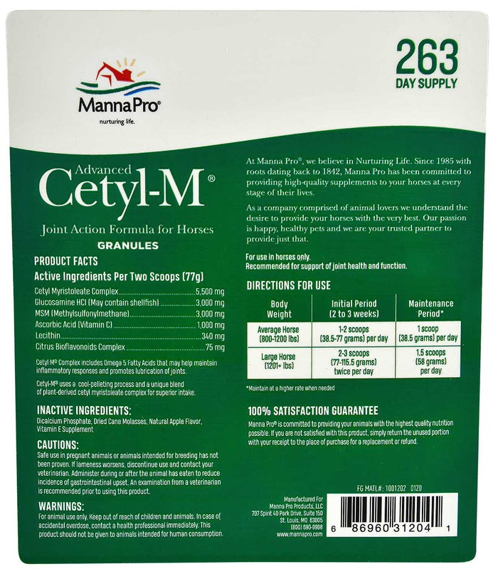 Advanced Cetyl M Granules for Horses - 9NA5 - 11.2 lb Advanced Cetyl M for Horse - 4
