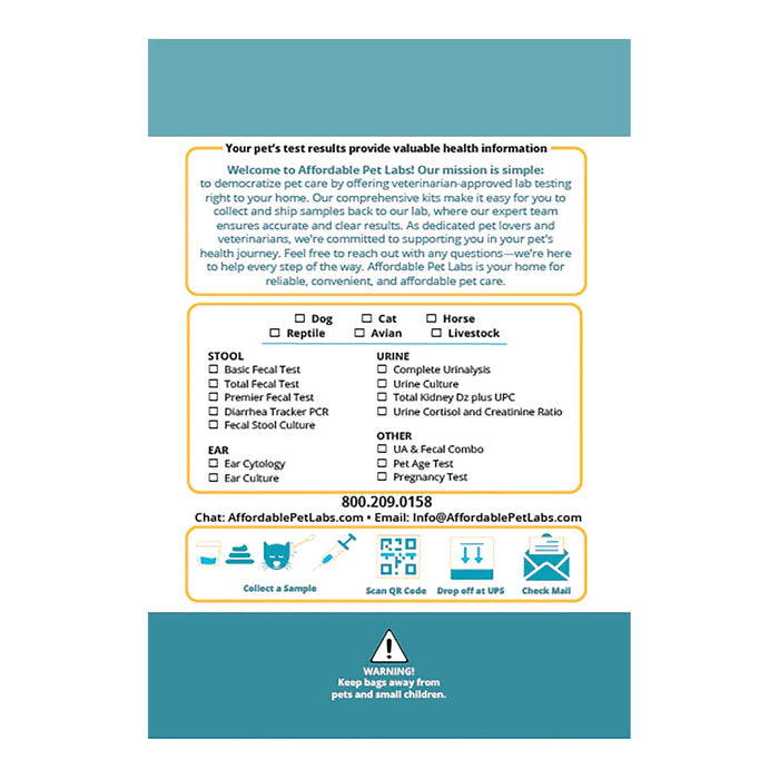Affordable Pet Labs - Combo Complete Urinalysis & Fecal Test For Dogs, Easy Home Kit - AF21D - 3