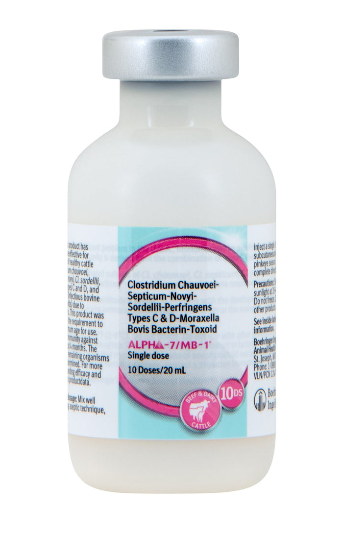 Alpha - 7/MB - 1 Cattle Vaccine for Blackleg & Pinkeye - A9C8 - 10 Dose - 1