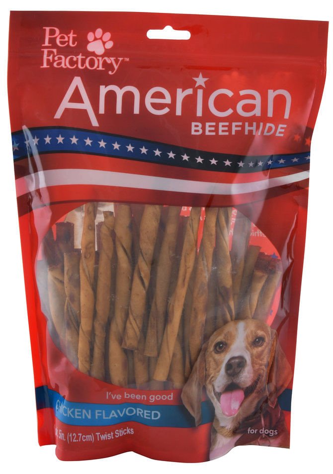 American Beefhide 5" Chicken Flavored Twist Sticks - J62D - 25 - pack Chicken Flavored Twist Sticks - 3