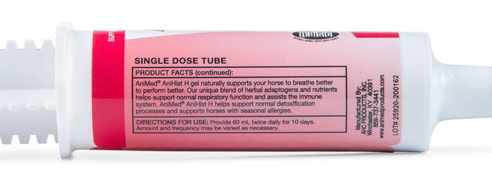AniMed AniHist H Equine Oral Gel For Seasonal Allergies in Horses, 60 mL - AXBT - 4