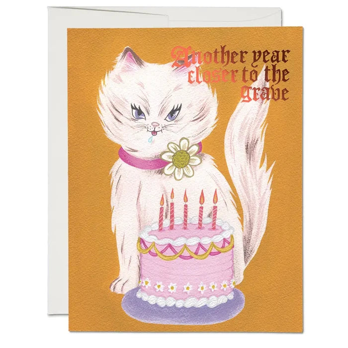 Another Year Closer to the Grave | Kitty & Cake Card
