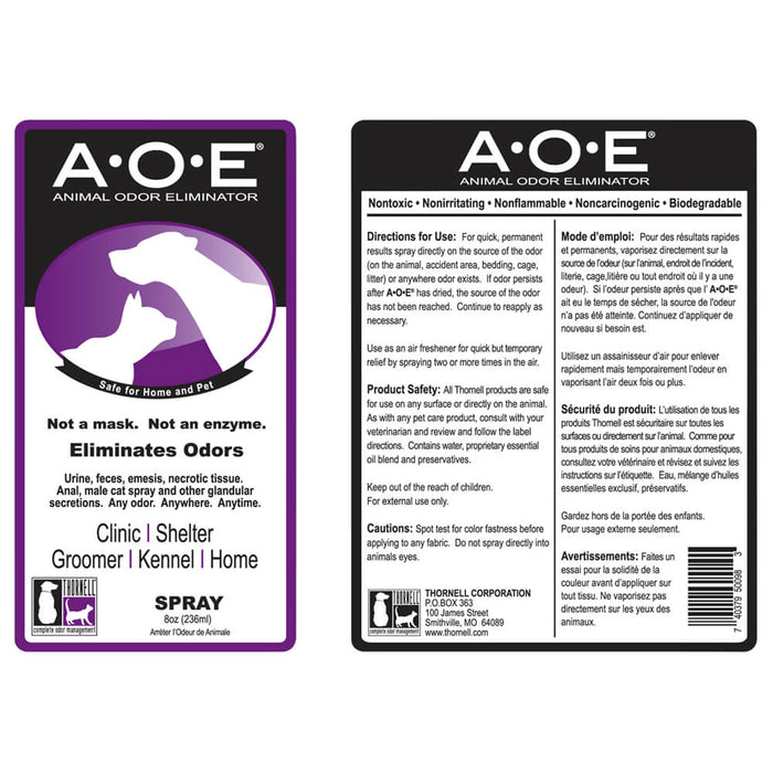 A.O.E. Animal Odor Eliminator - 005-THKAOE-8 - 8 oz - 2