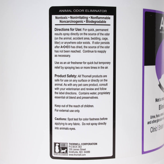 A.O.E. Animal Odor Eliminator - 005THL-AOE-G - Gallon - 8