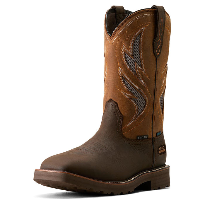Ariat Men's Activator VentTek Waterproof Steel Toe Work Boot - AJC2 - Dark Brown - 8D - 3