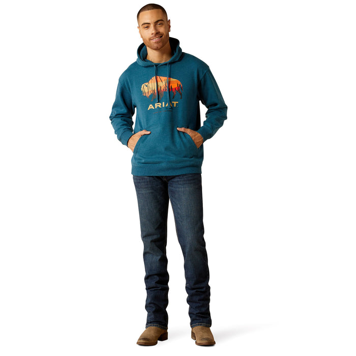 Ariat Men's Bison Plains Hoodie - AI53N - Hydra Heather - XXL Tall - 2