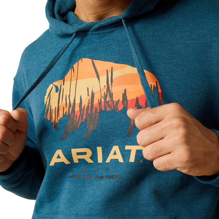 Ariat Men's Bison Plains Hoodie - AI53N - Hydra Heather - XXL Tall - 4