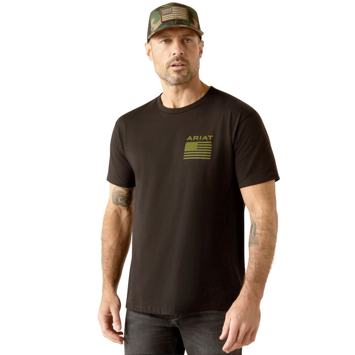 Ariat Men's Freedom Short Sleeve Shirt - AI2K1 - Black - Small - 6