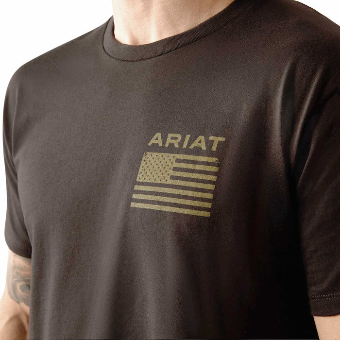 Ariat Men's Freedom Short Sleeve Shirt - AI2K1 - Black - Small - 8