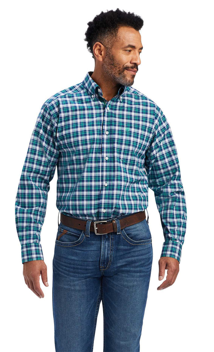 Ariat Men's Pro Series Brantleigh Stretch Classic Fit Shirt, Jelly Bean - AI2N7 - MED - 7