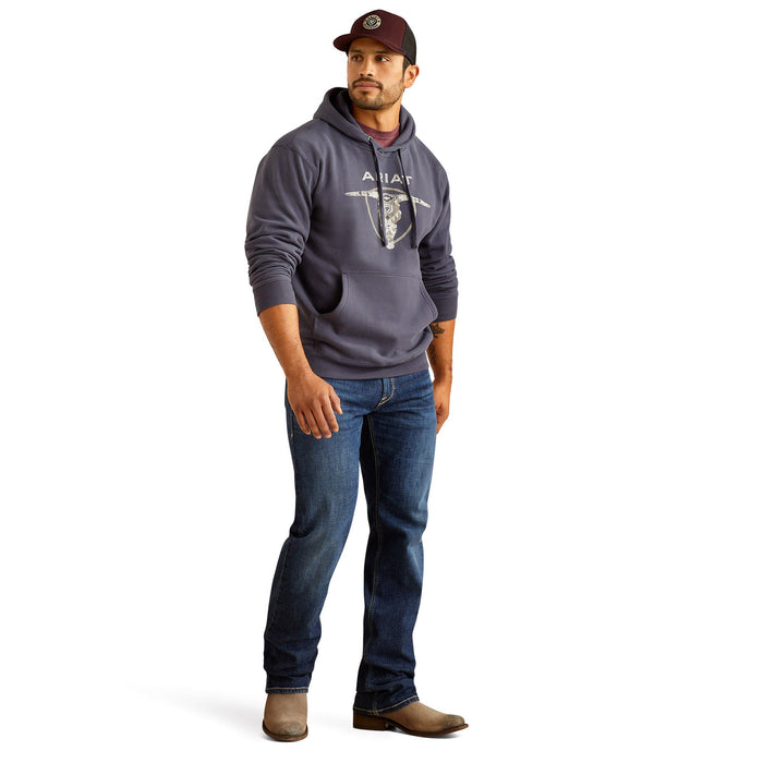 Ariat Men's Southwest Longhorn Hoodie - AI53B - Odyssey Grey - XL Tall - 2