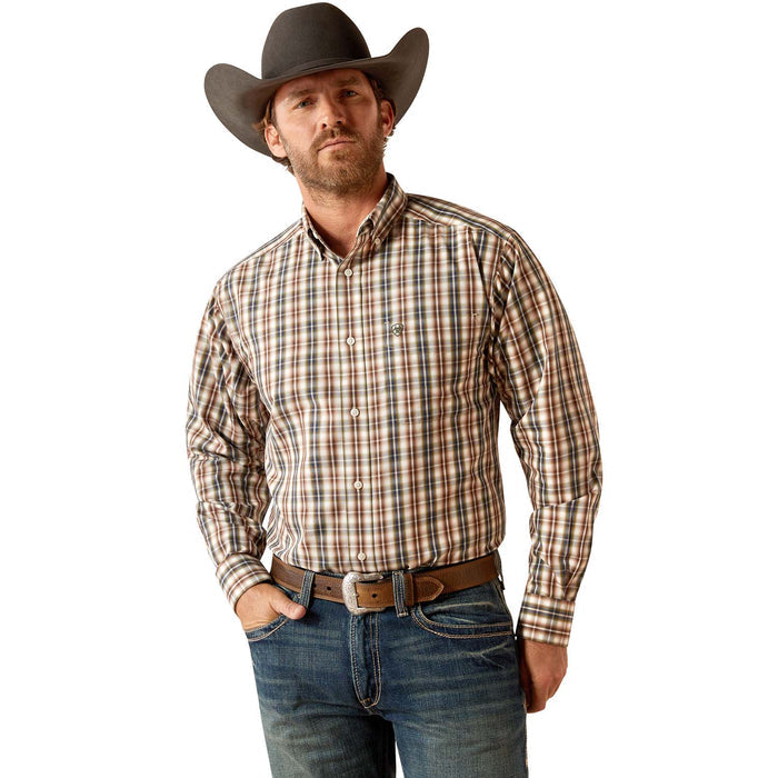 Ariat Men's Wrinkle Free Folk Longsleeve Shirt - AI57R - Brown - Small - 1