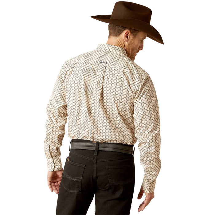 Ariat Men's Wrinkle Free Fraiser Longsleeve Fitted Shirt - AI57K - Cream - Small - 2