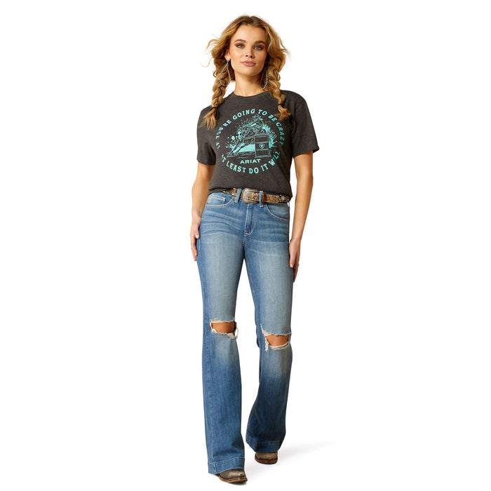 Ariat Women's Barrel Beauty Shortsleeve Shirt - AI554 - Charcoal Heather - Medium - 2