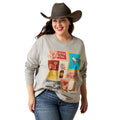 Ariat Women's Cattle Call Oversized Long Sleeve Shirt - AI54Q - Heather Grey - Small - 1