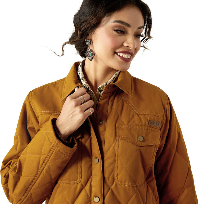 Ariat Women's Grizzly Quilted Barn Jacket - AI2L3 - Brown - Small - 4