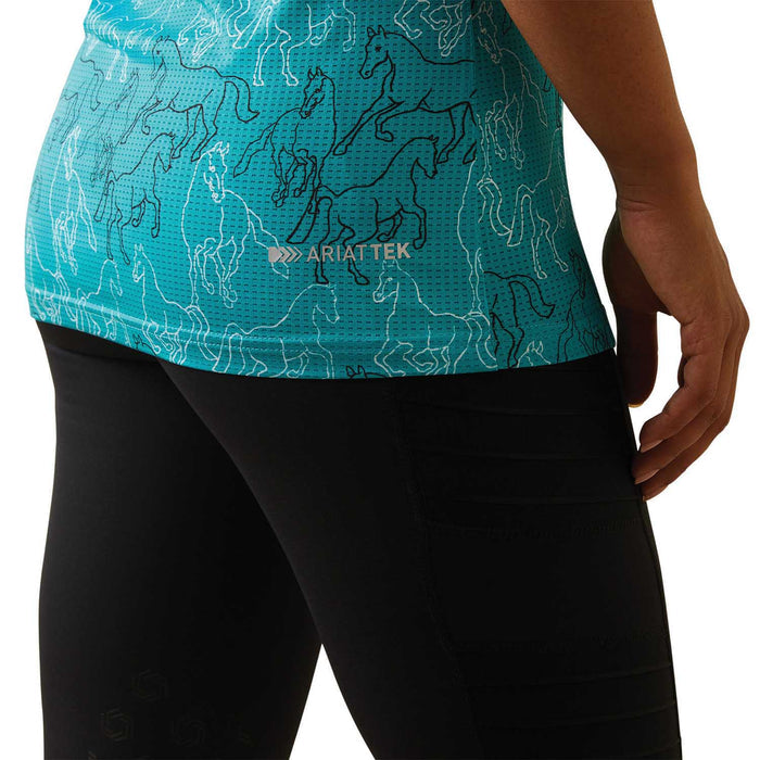 Ariat Women's Motif Polo, Viridian Green - AI22F - Medium - 6