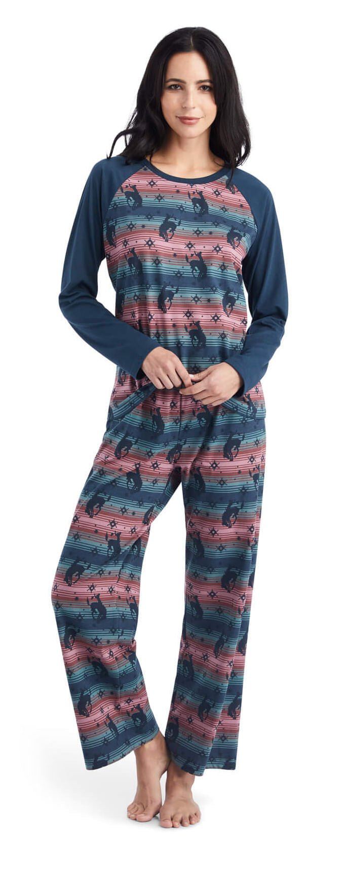 Ariat Women's Pajama Set, Bucking Serape - AI1KV - XSmall - 3