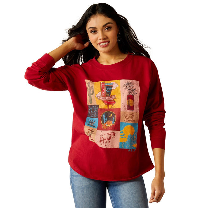 Ariat Women's Roadside Oversized Long Sleeve Shirt - AI54W - Rio Red - Small - 1