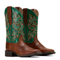 Ariat Women's Round Up Wide Square Toe StretchFit Western Boot - ADJF - Brown - 8B - 1