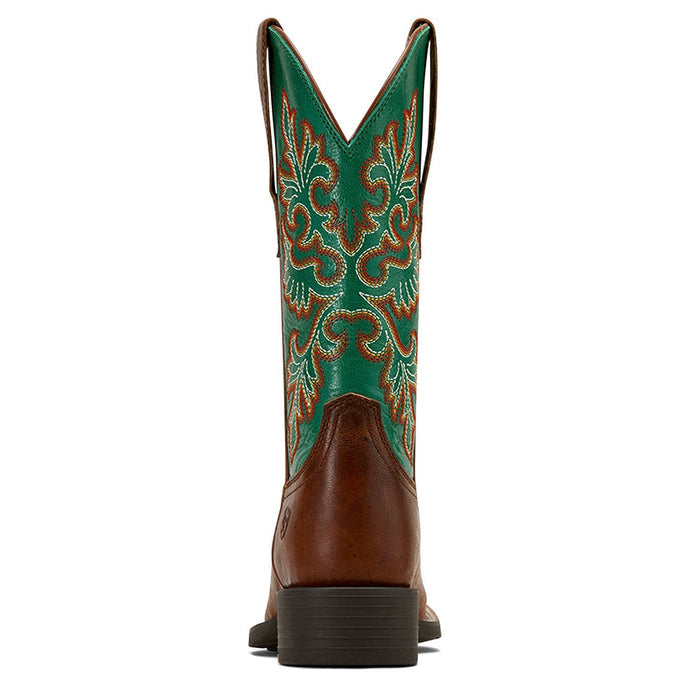 Ariat Women's Round Up Wide Square Toe StretchFit Western Boot - ADJF - Brown - 8B - 5