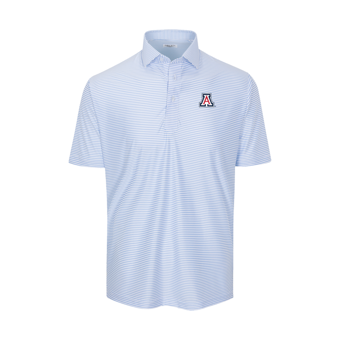Arizona Featherweight Flex Polo Camden White with Blue Stripe
