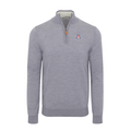 Arizona Grey Melange Cashmere Touch Australian Merino Quarter Zip Sweater