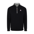 Arizona Heather Cloud Cotton Quarter Zip Pullover Black with Light Grey Trim
