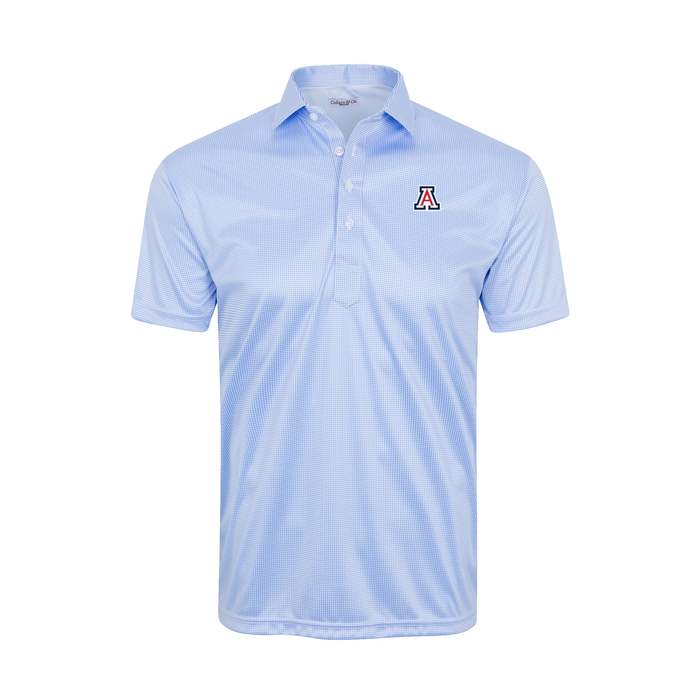 Arizona Semi-Spread Collar Polo Blue Houndstooth