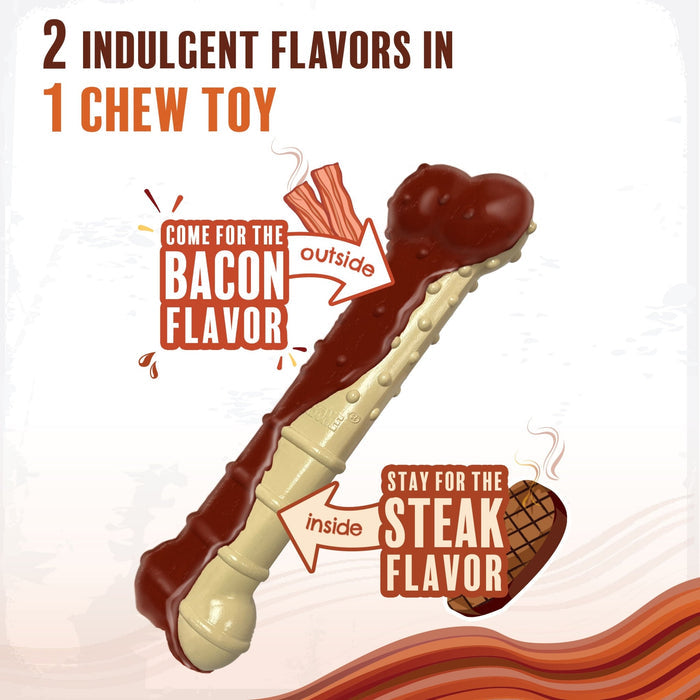 Basted Blast Dual Flavored Power Chew, Bacon Basted Steak - N9Z9 - Small/Regular - 6