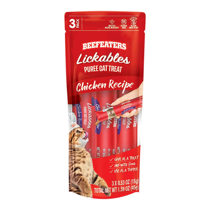 DUPLICATE - LVS320 - Beefeaters Lickables Puree Cat Treat, 3 ct, Case of 12 - 031BE-02436-12-DUPE - Chicken - 1