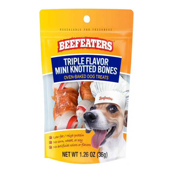 Beefeaters Triple Flavor Mini Knot Bones, 1.26 oz, Case of 12 - 031BE-02288-12 - Brown - Chicken - 3