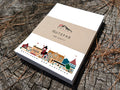 Notepad with Bethlehem New Hampshire cityscape on a wood background