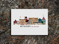 Illustration of Bethlehem, New Hampshire with a wooden background