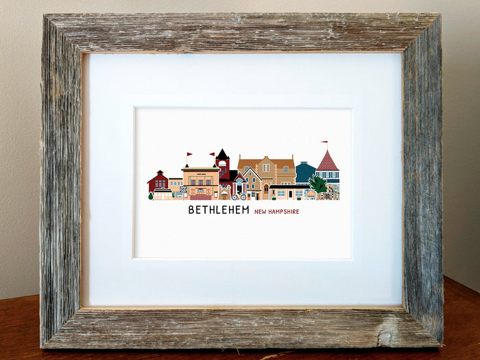 Framed illustration of Bethlehem, New Hampshire