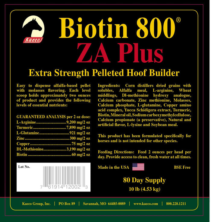 Biotin 800 ZA Plus Pelleted Hoof Builder for Horses - KK1B - 7