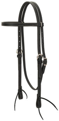 Black Latigo Leather Browband Headstall - WLC5AS - 1