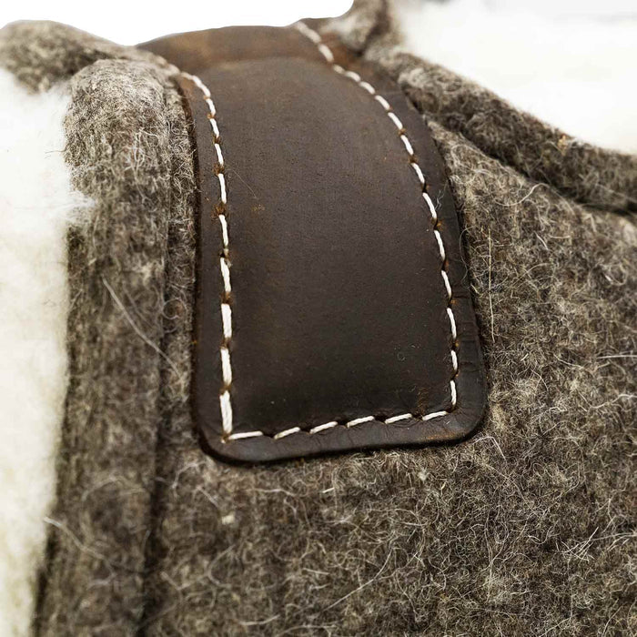 Blue Horse 100% Wool Contoured Saddle Pad with Fleece Bottom - 1211CZ - Gray - 32" x 31" - 1" - 2