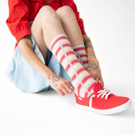 Bonne Maison Pink Stripe | Midcalf Sock