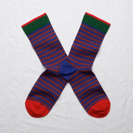 Bonne Maison Stripe Red | Midcalf Sock | large only
