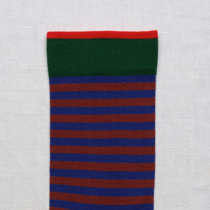 Bonne Maison Stripe Red | Midcalf Sock | large only
