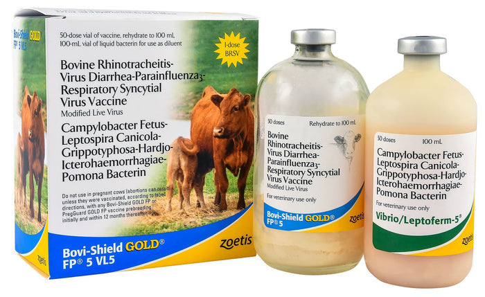 Bovi - Shield Gold FP 5 VL5 Cattle Vaccine - N2BQ - 50 Dose Vial - 2