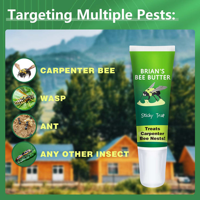 Brian's Bee Butter Sticky Trap for Carpenter Bees, Wasps, & Ants, 3 oz - BBTD - 3 oz - 4