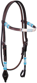 Buffalo Leather Sante Fe Browband Headstall, Full Size - BUFSE - Dark - 1