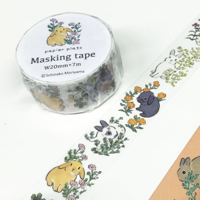 Bunny & Flowers Washi Tape by Shinako Moriyama